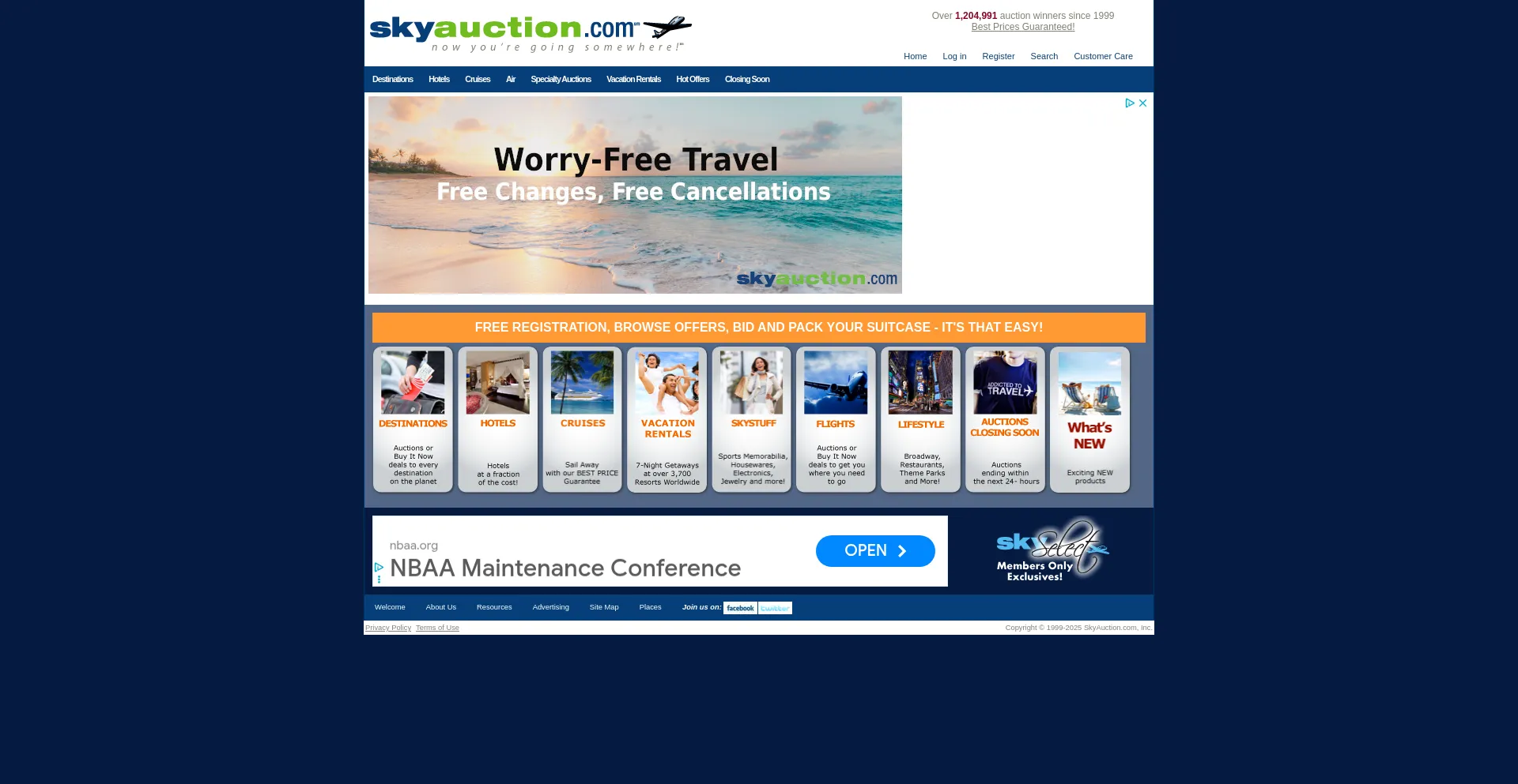 Website screenshot of Skyauction.com