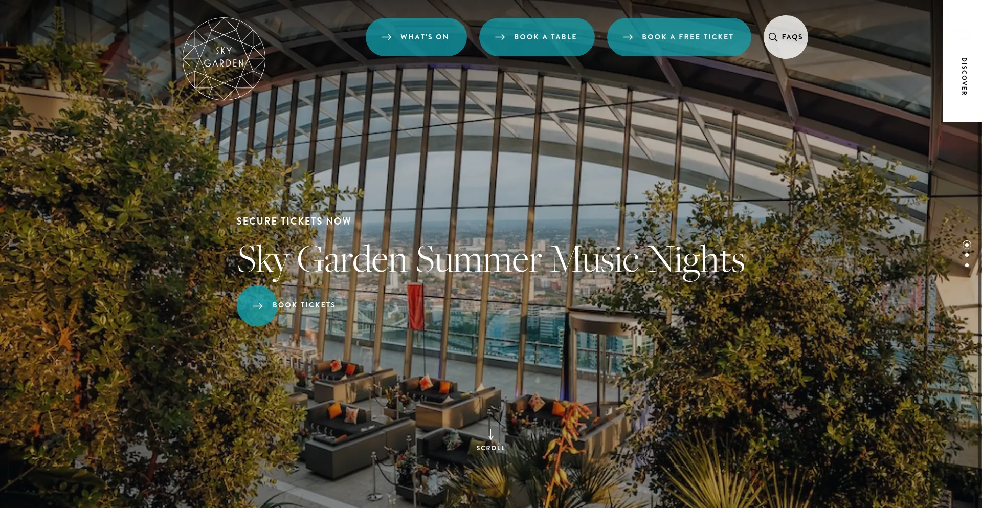 Website screenshot of Skygarden.london