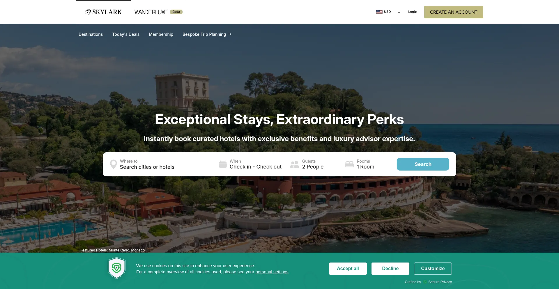 Website screenshot of Skylark.com