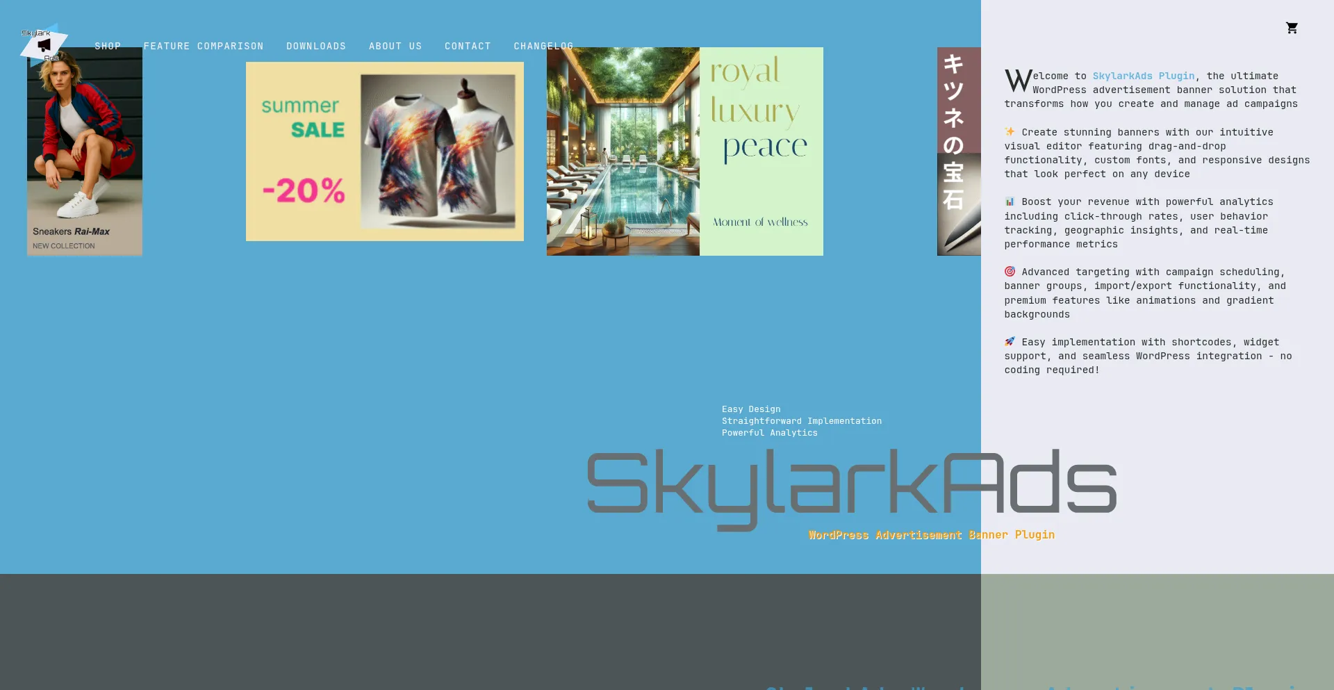 Website screenshot of Skylarkads.com