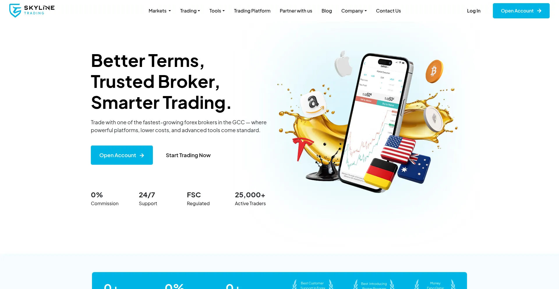 Website screenshot of Skylinetrading.com