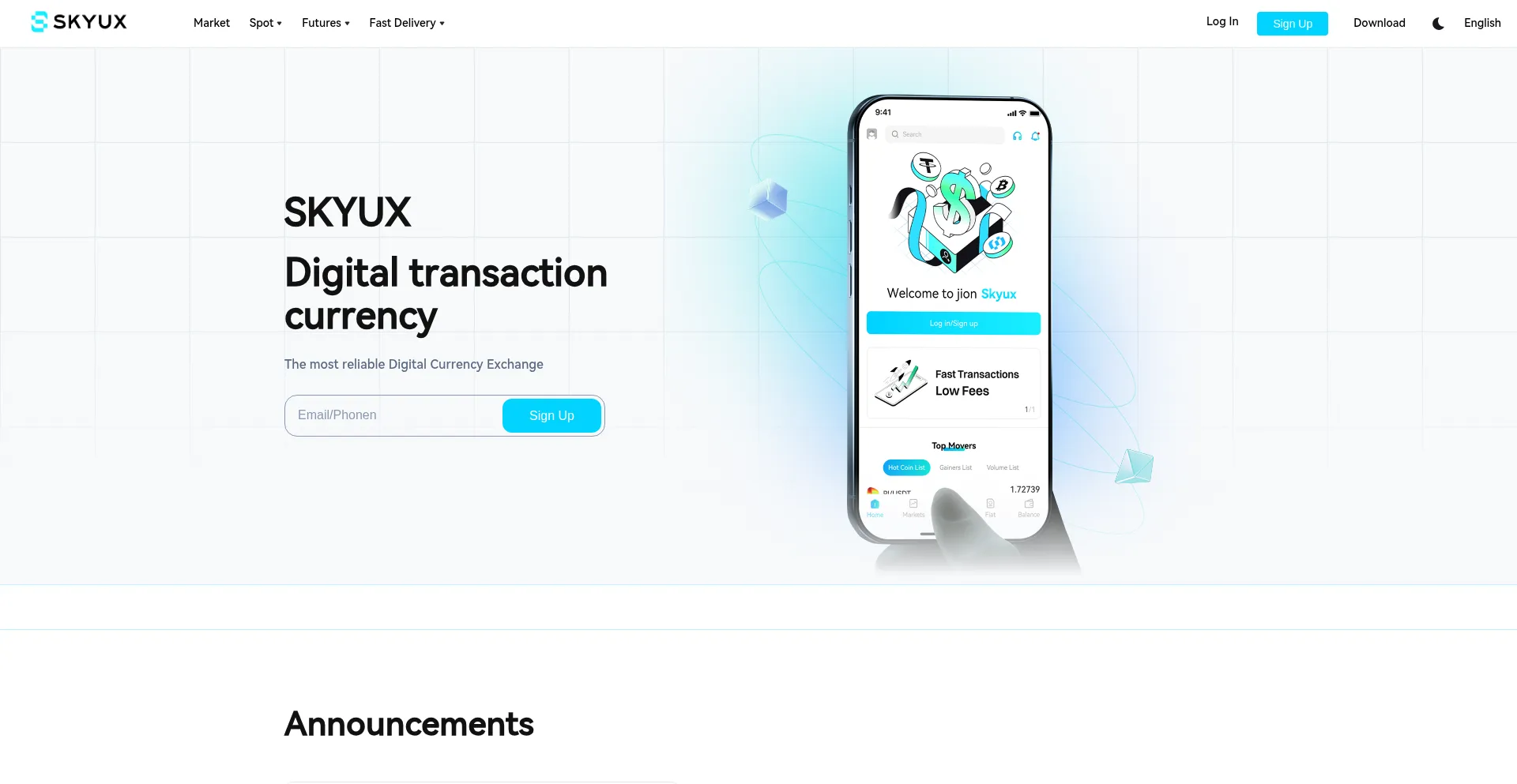 Website screenshot of Skyux.com