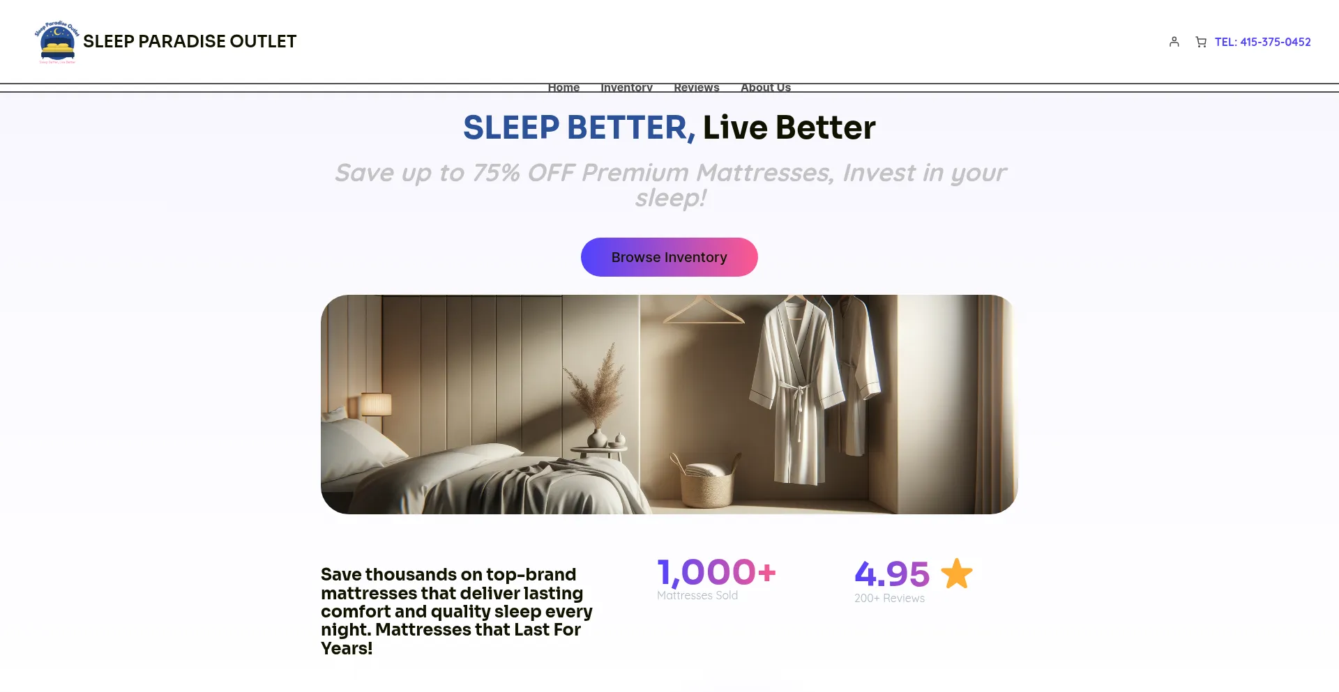 Sleepparadiseoutlet.com Screenshot