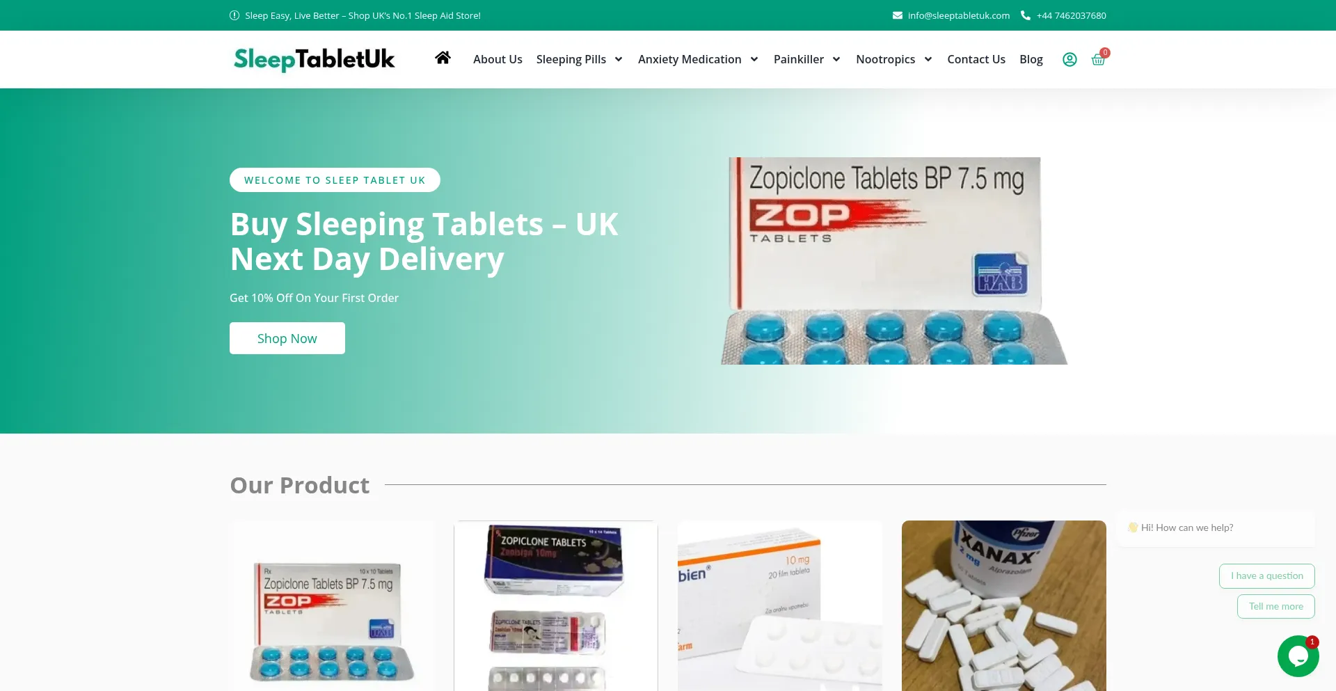 Website screenshot of Sleeptabletuk.com