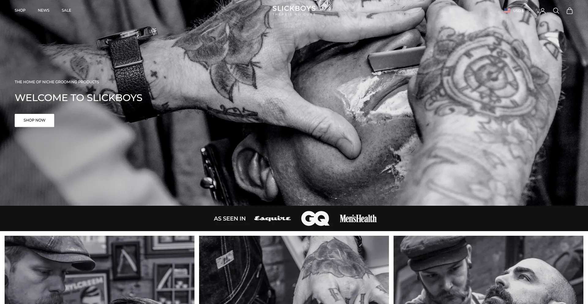 Website screenshot of Slickboys.co.uk