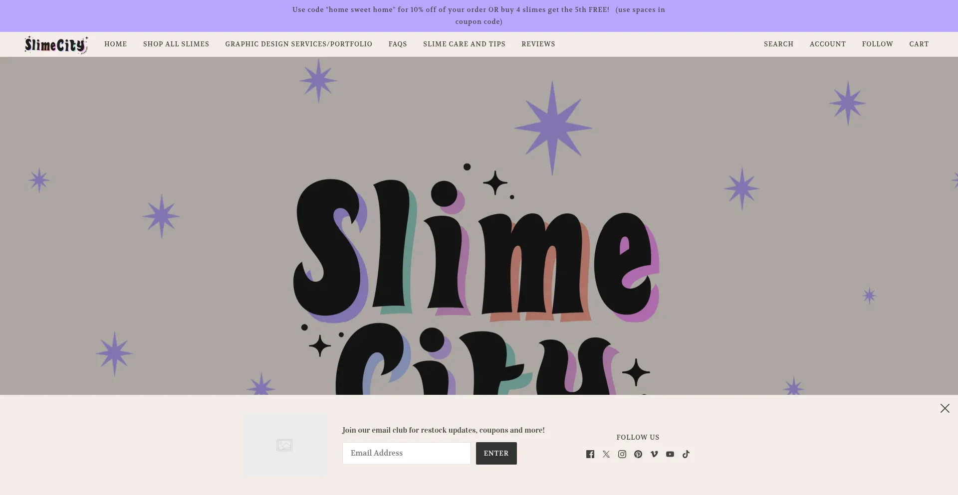 Website screenshot of Slimecitystudios.com