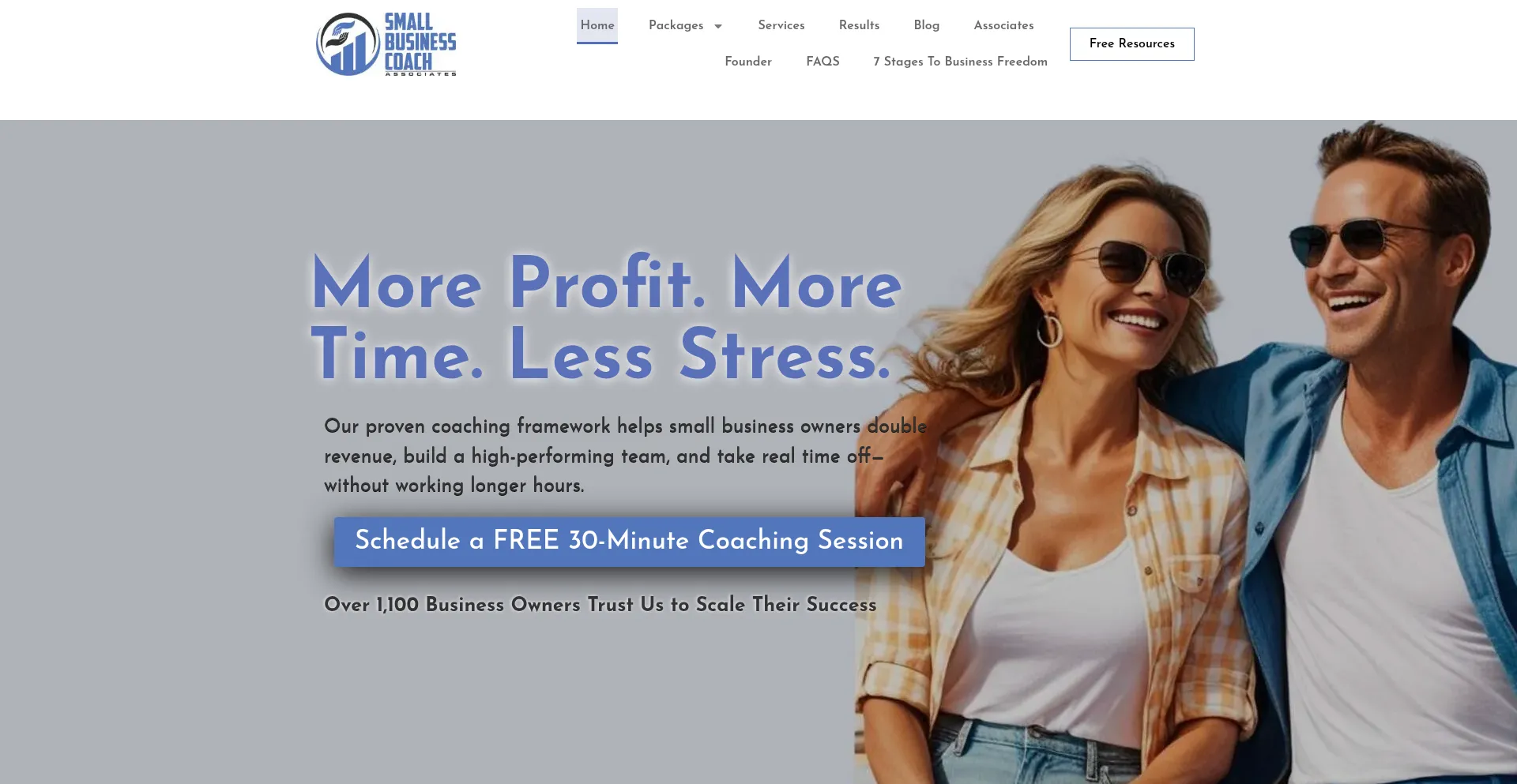 Website screenshot of Smallbusinesscoach.org