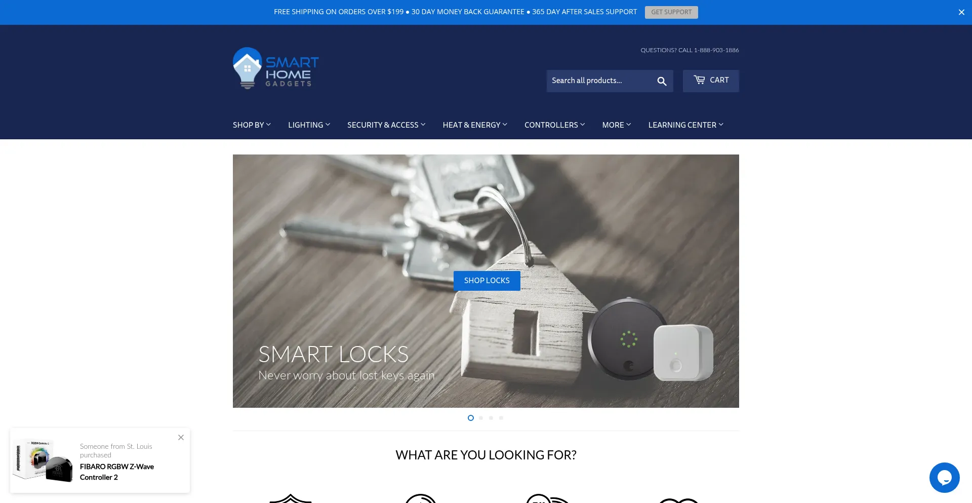 Website screenshot of Smarthomegadgets.shop