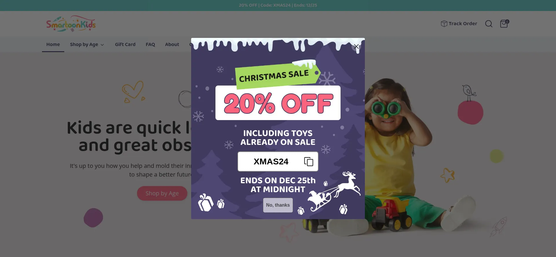 Website screenshot of Smartoonkids.com