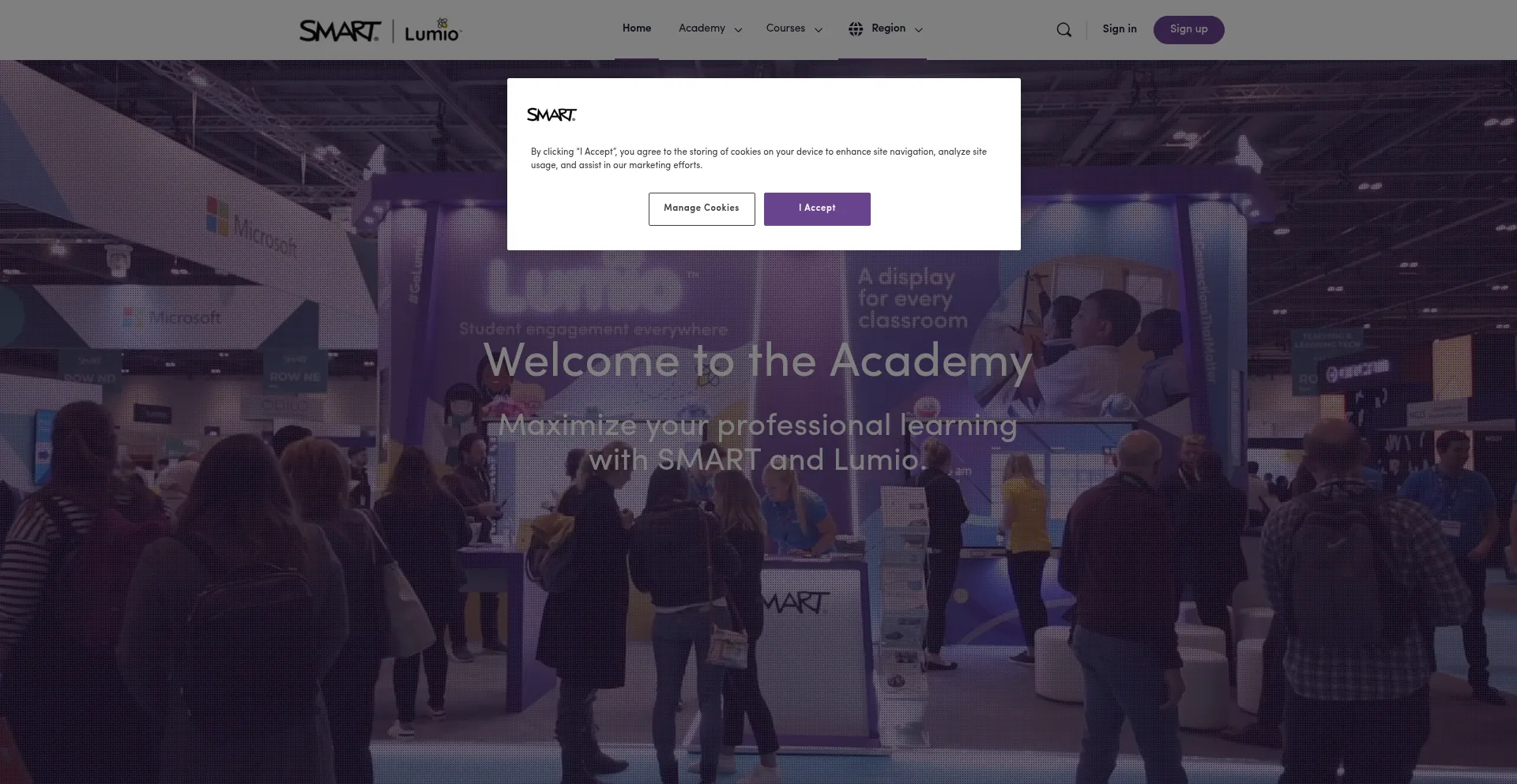 Website screenshot of Smarttechnologies.academy