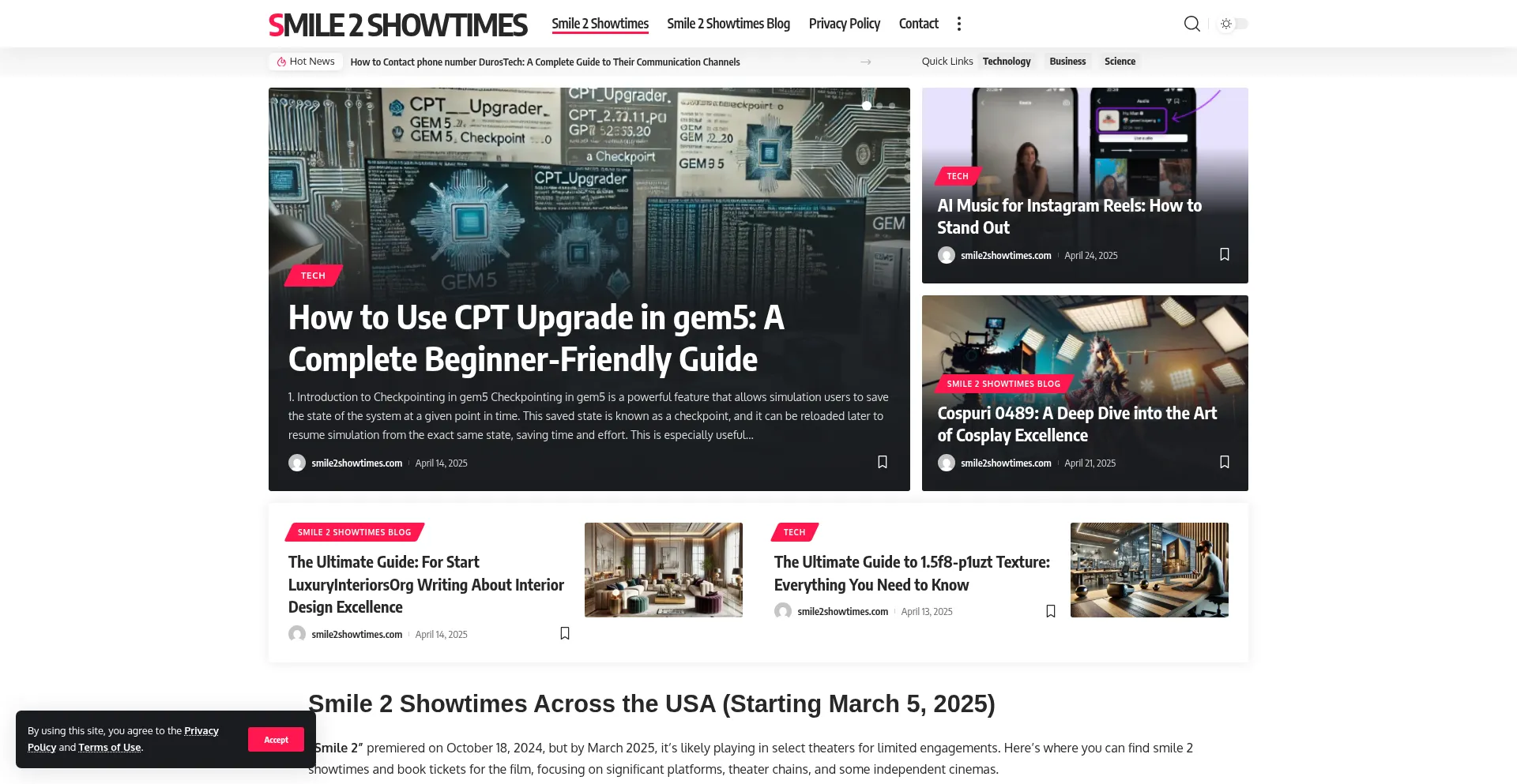 Smile2showtimes.com Screenshot