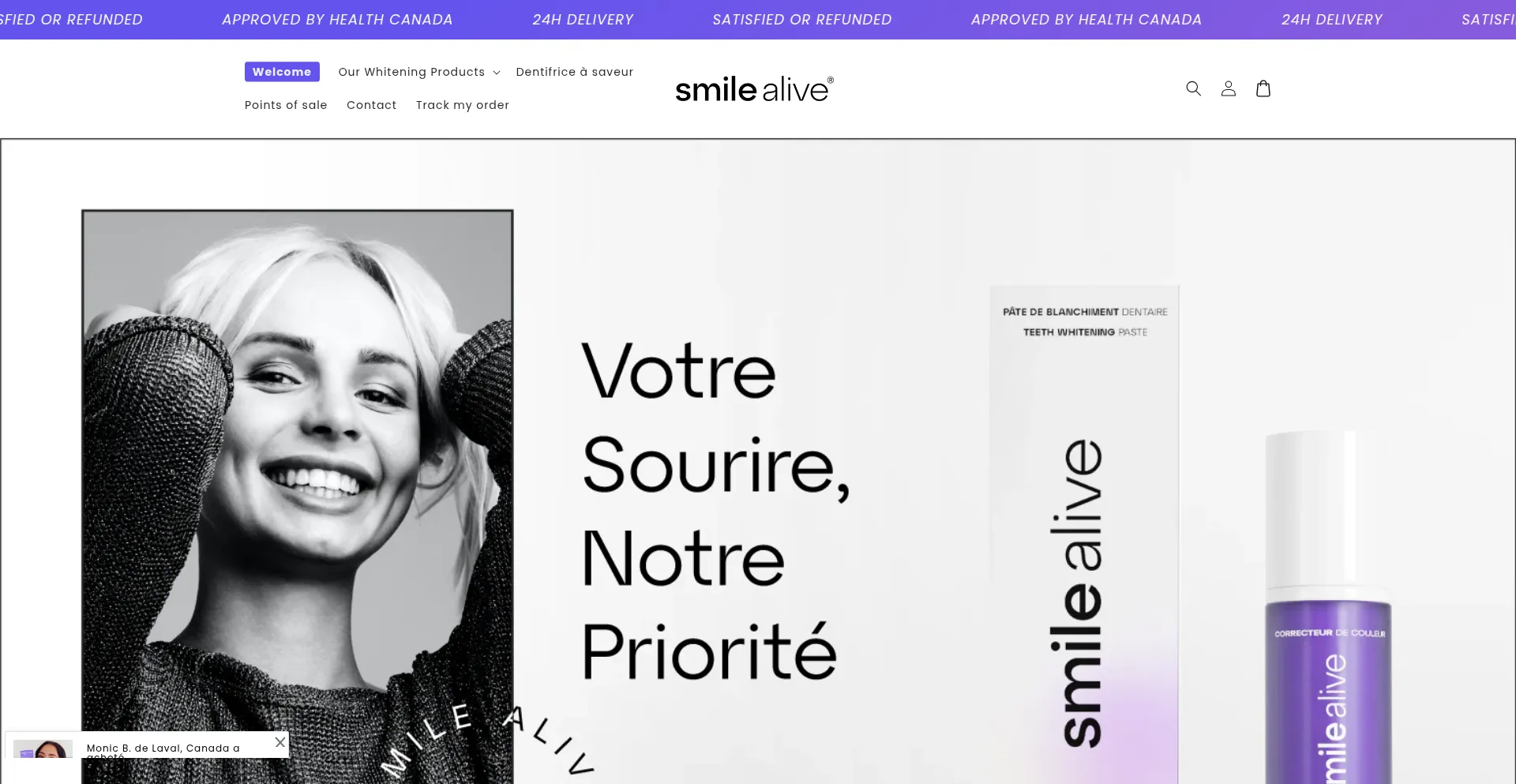 Website screenshot of Smilealive.shop