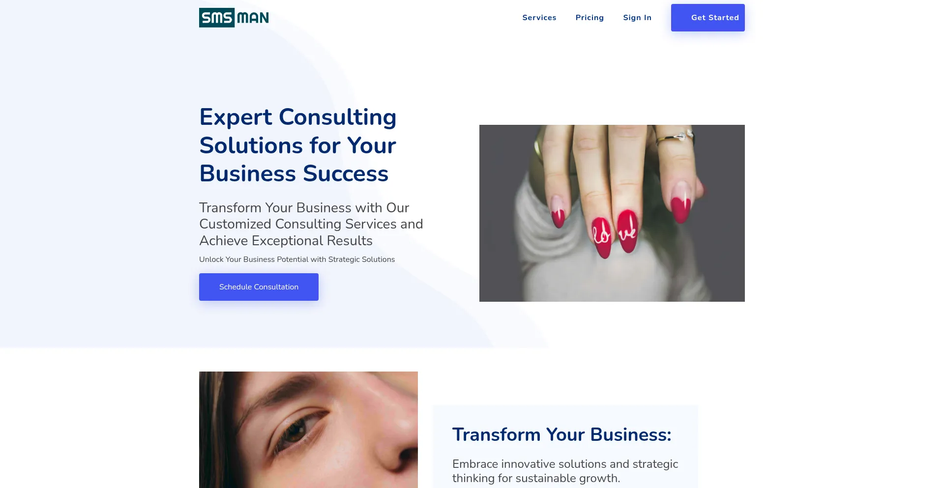 Website screenshot of Smsman.org