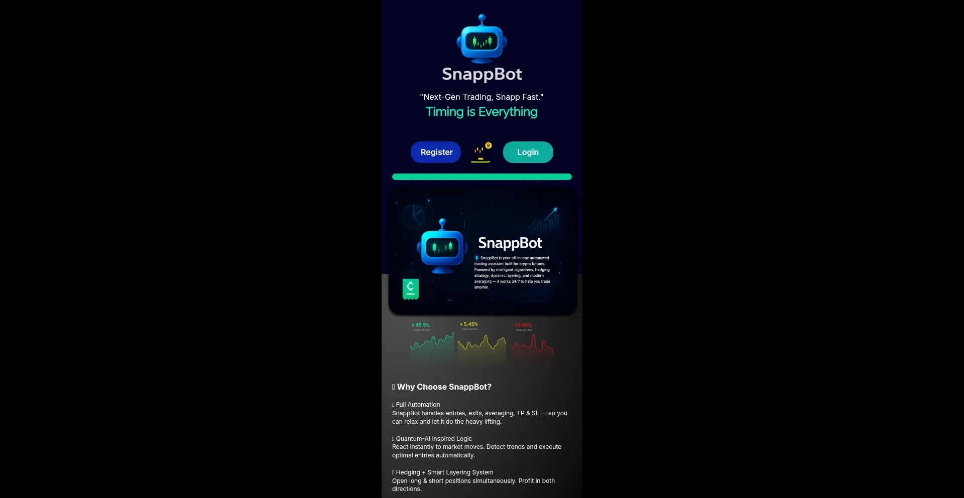 Website screenshot of Snappbot.io