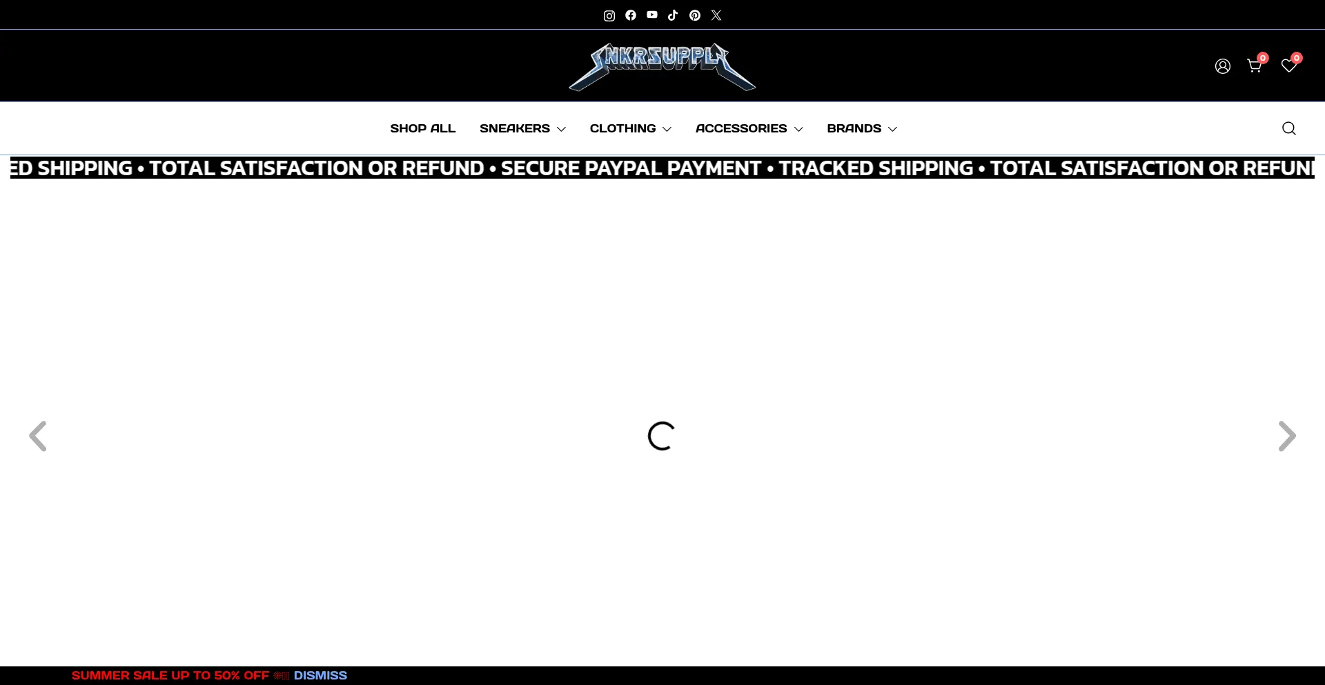 Website screenshot of Snkr5upply.com