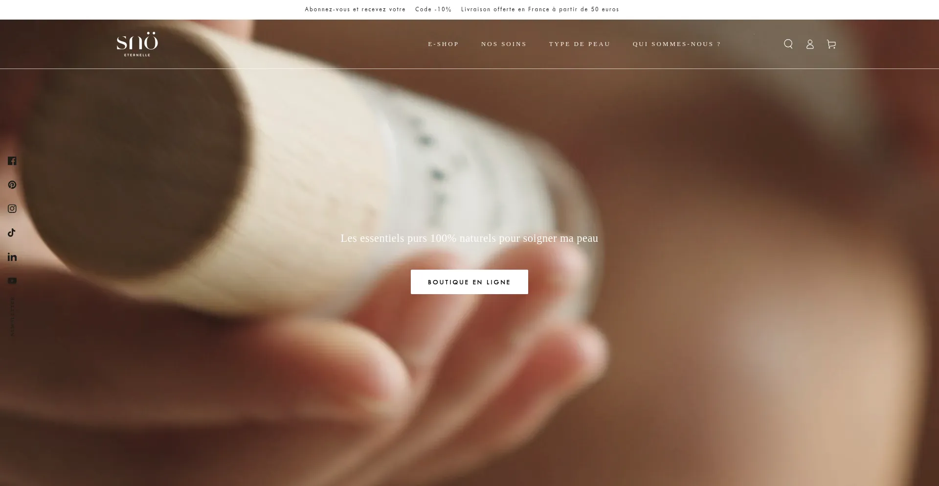 Website screenshot of Snoeternelle.com