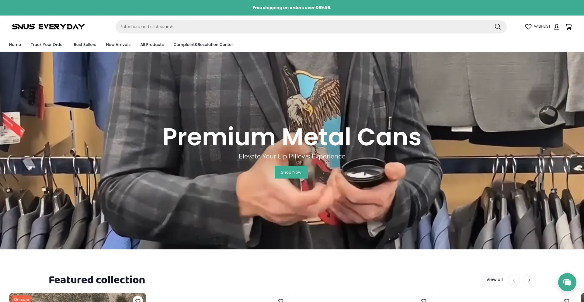 Website screenshot of Snuseveryday.com