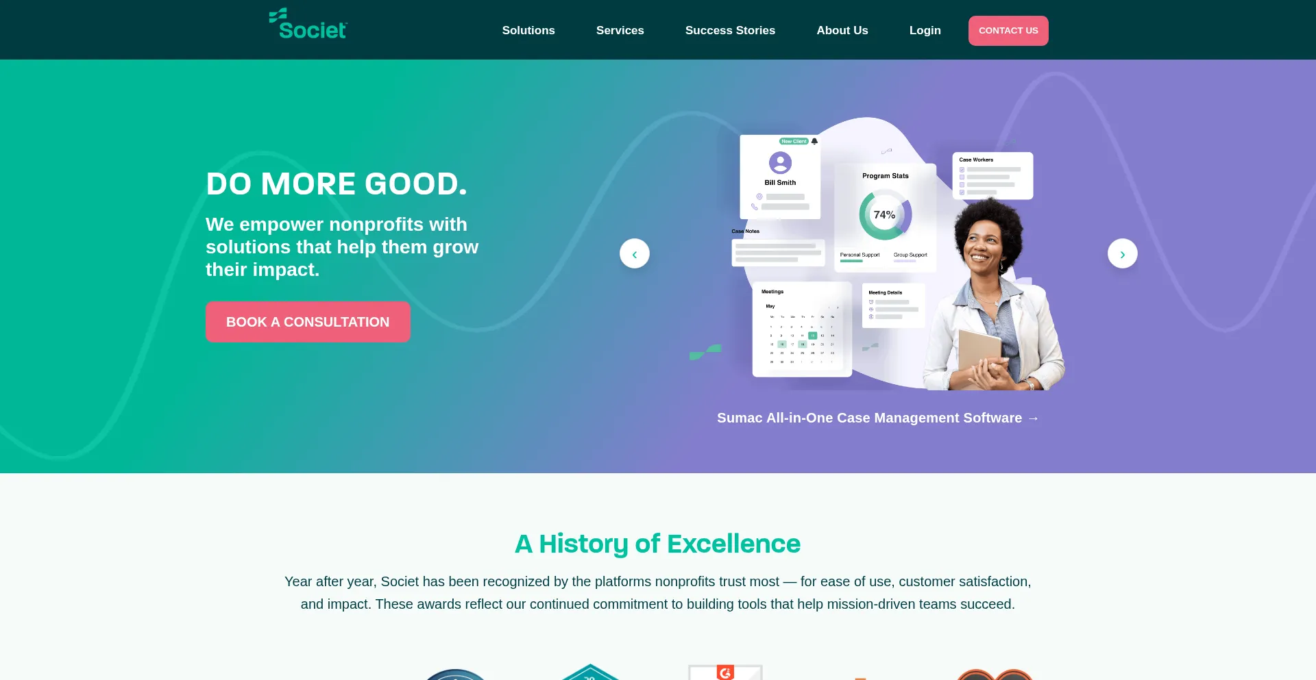 Website screenshot of Societ.com