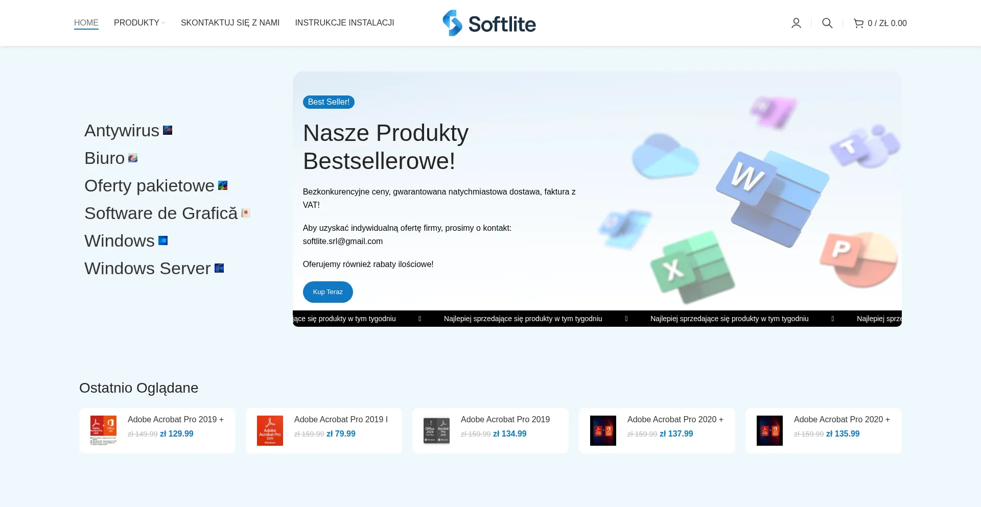Website screenshot of Softlite.pl