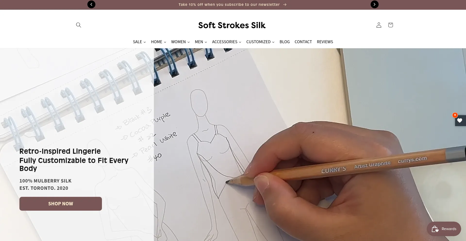 Website screenshot of Softstrokessilk.com