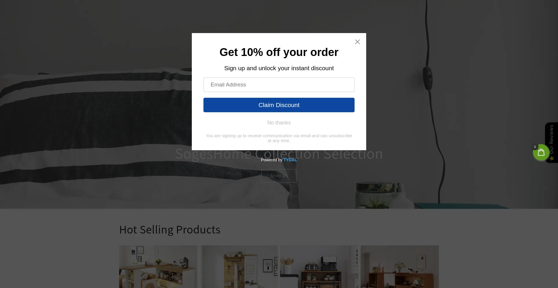 Website screenshot of Sogeshome.com