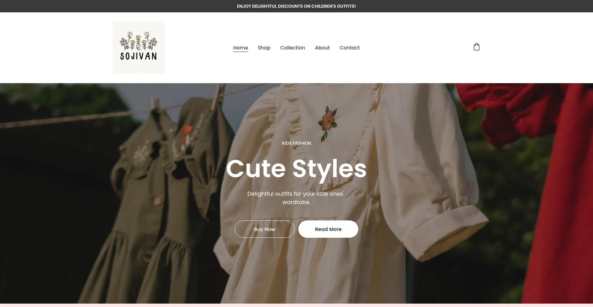 Website screenshot of Sojivan.com
