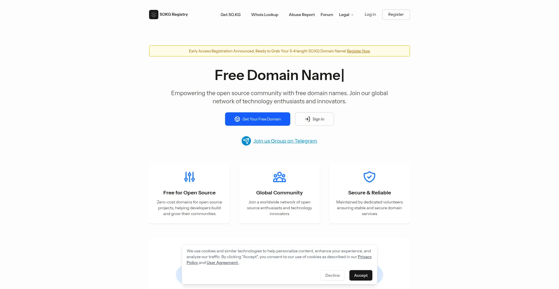Website screenshot of Sokg.net
