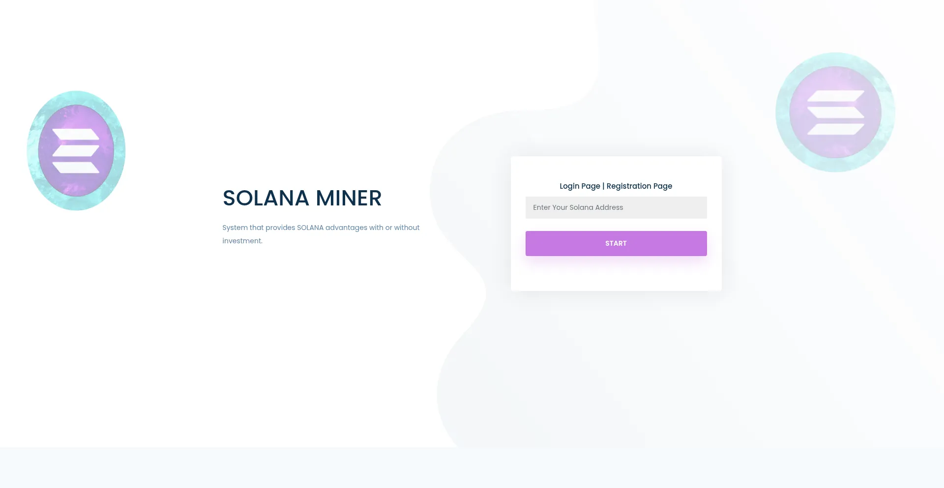 Website screenshot of Solana-miner.com