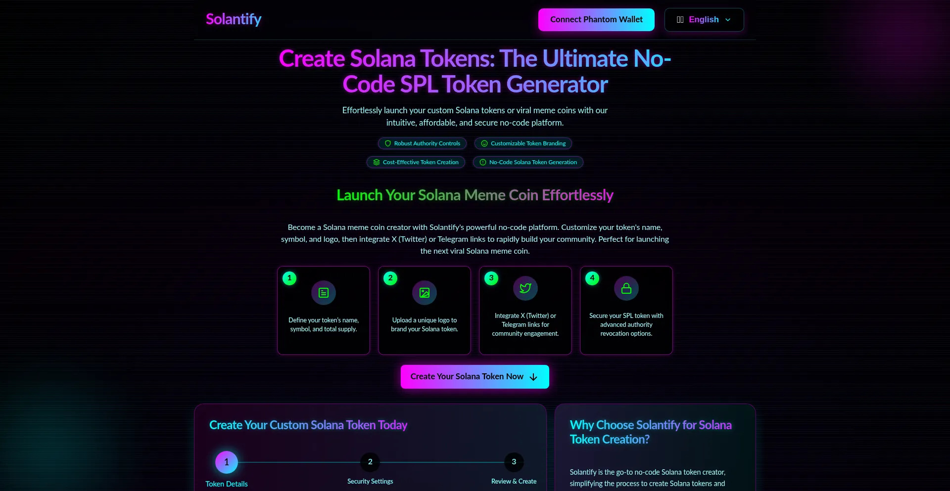 Solantify.com Screenshot