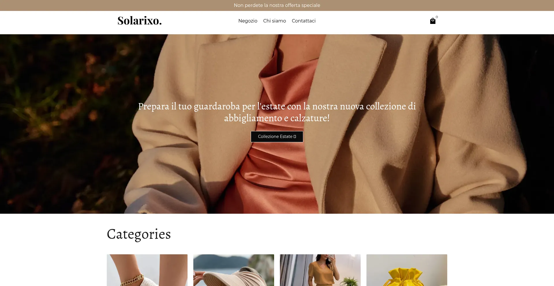 Website screenshot of Solarixo.com