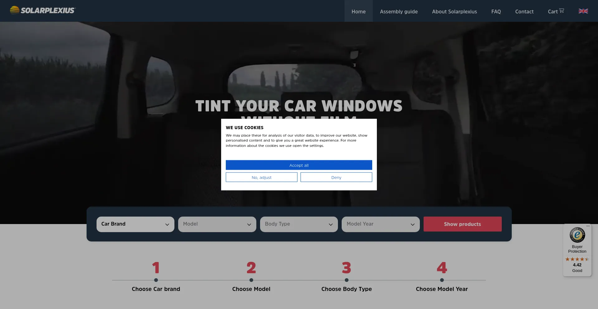 Website screenshot of Solarplexius.co.uk