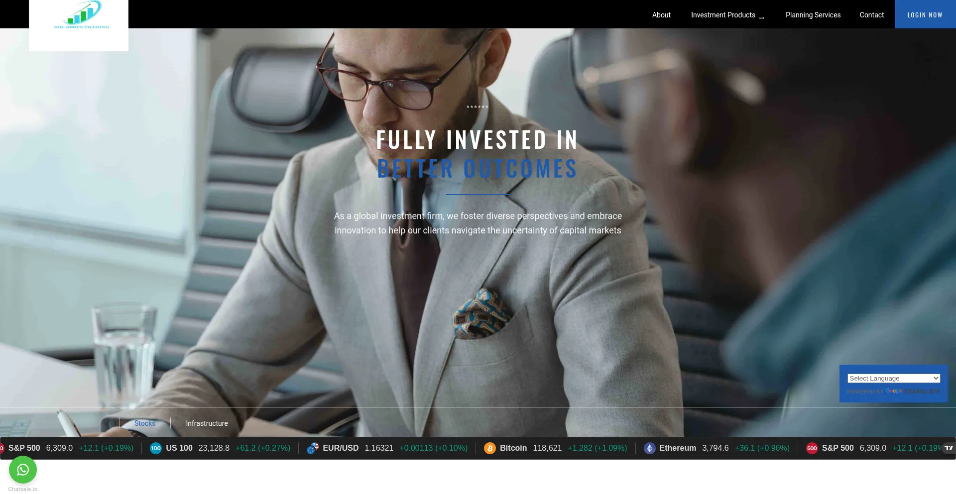 Website screenshot of Solbeststrading.com