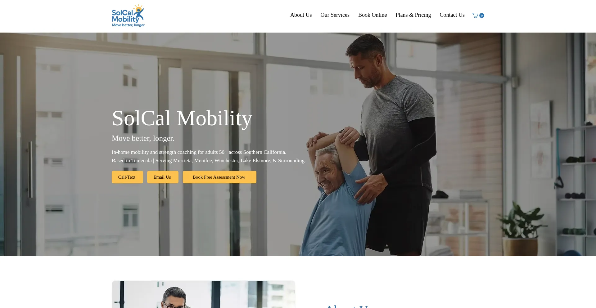 Website screenshot of Solcalmobility.com