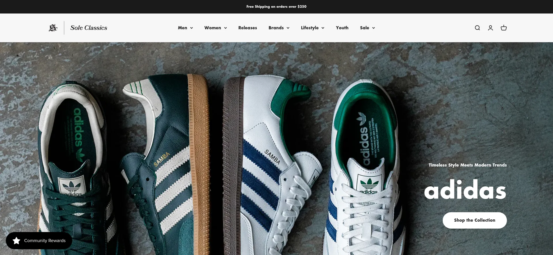 Website screenshot of Soleclassics.com