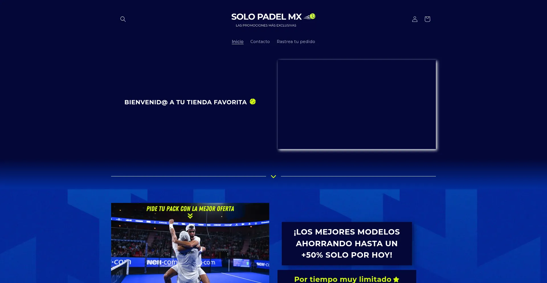Website screenshot of Solopadelmx.com