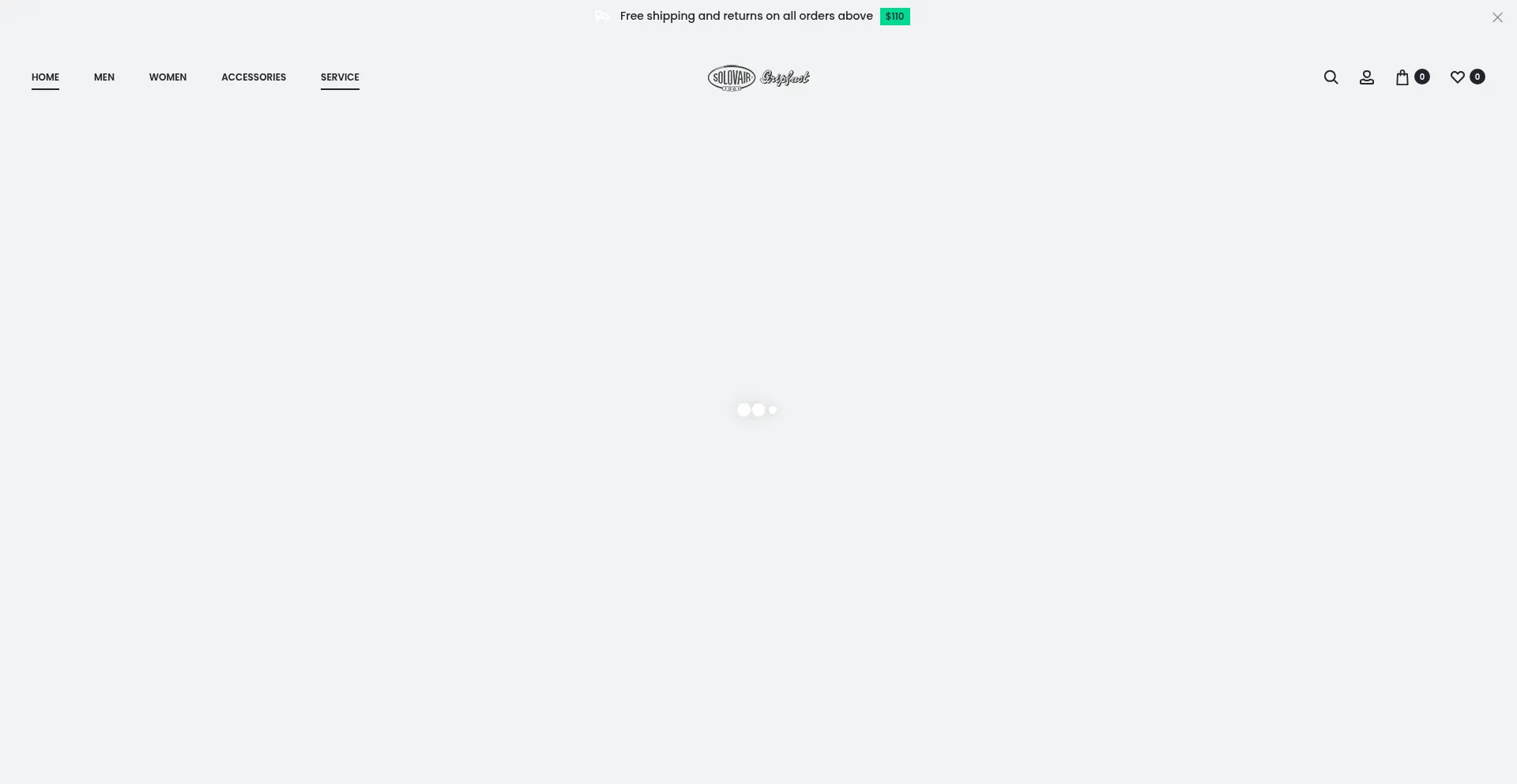 Website screenshot of Solovair.us