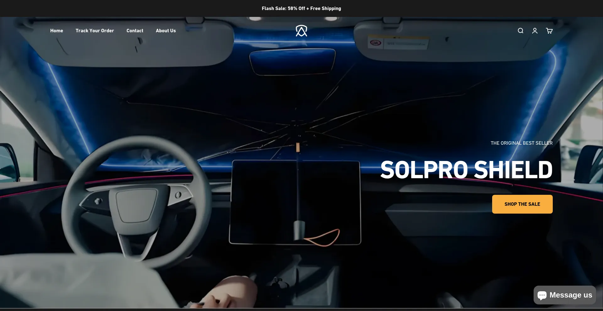 Website screenshot of Solproshield.com