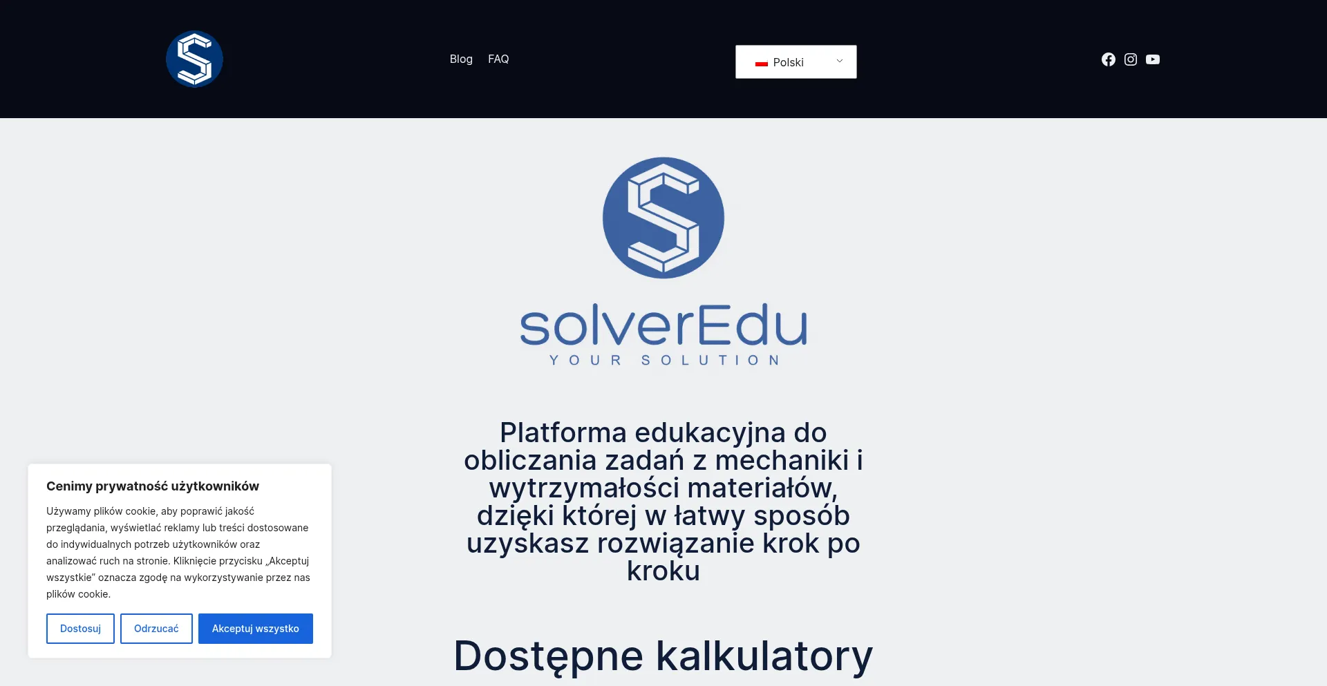 Website screenshot of Solveredu.com