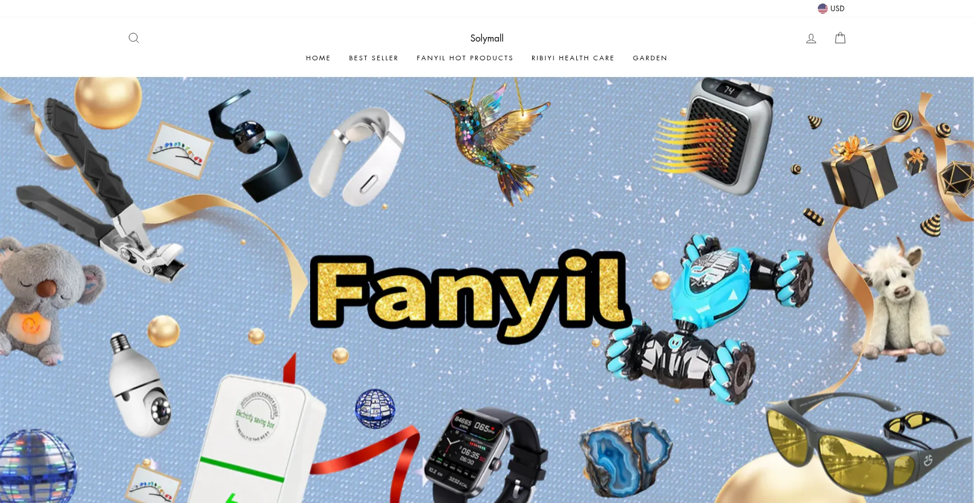 Website screenshot of Solymall.com
