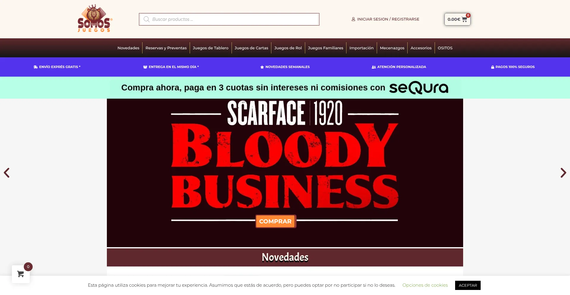 Website screenshot of Somosjuegos.com
