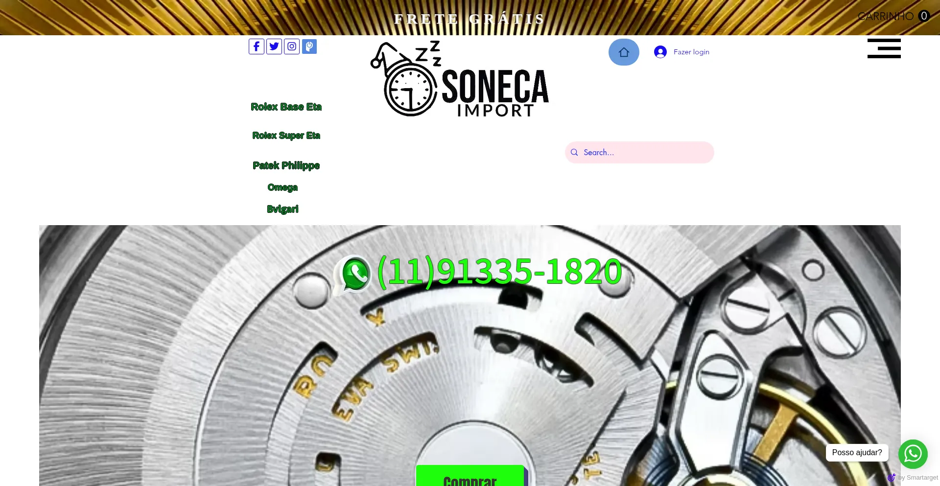 Website screenshot of Sonecaimport.com.br