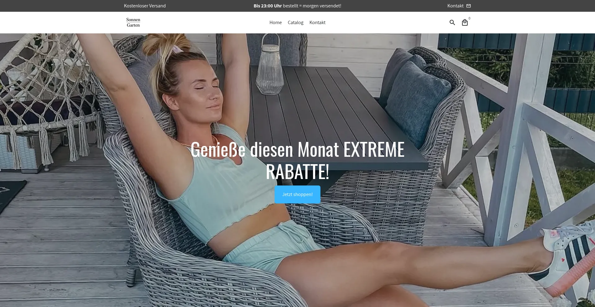 Website screenshot of Sonnen-garten.com