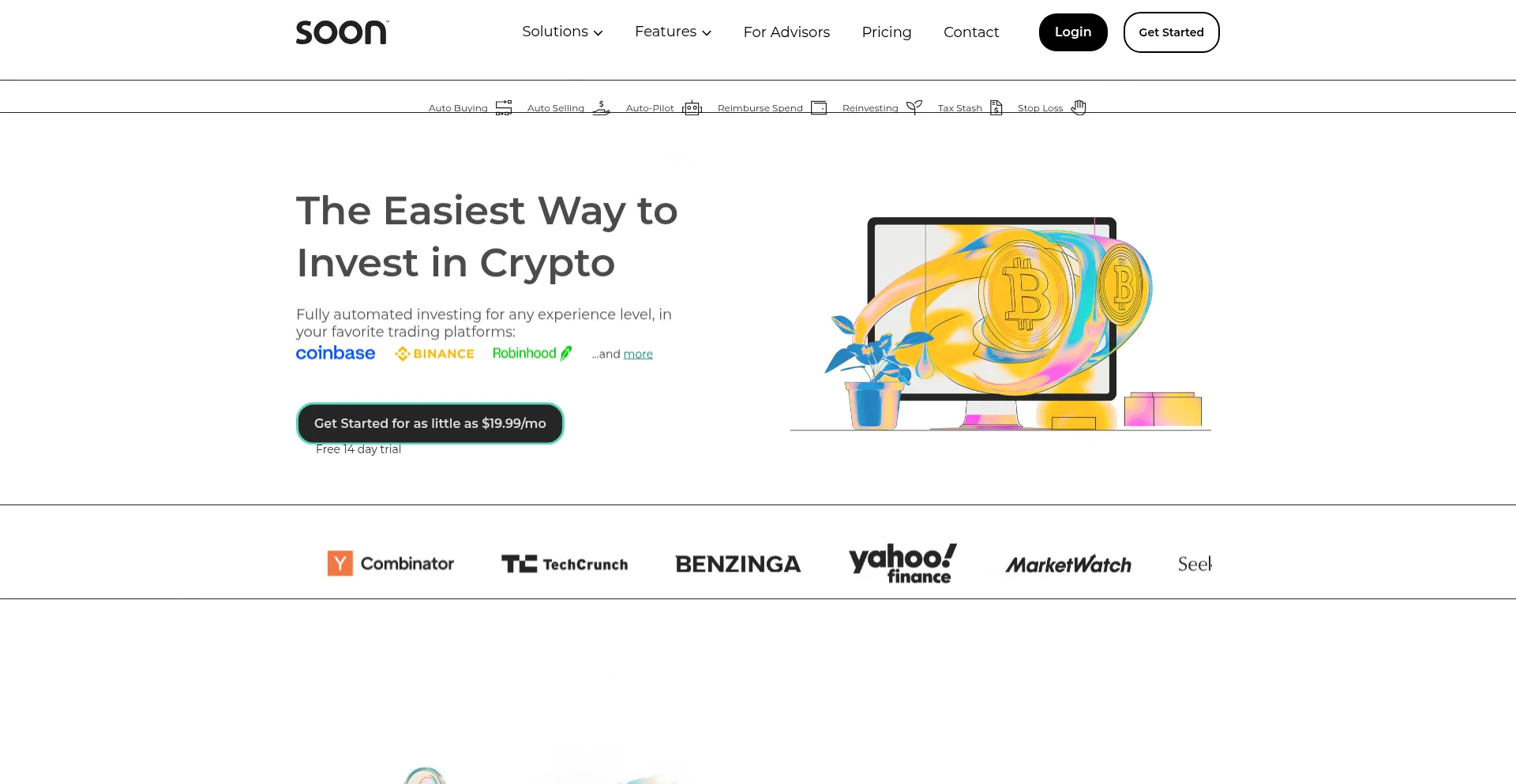 Website screenshot of Soon.app