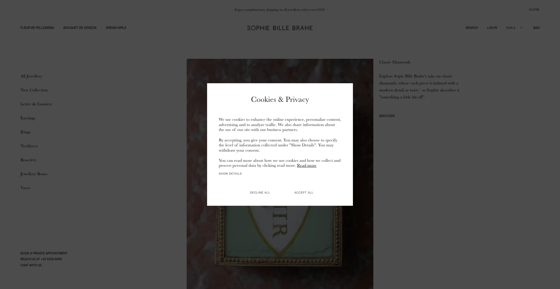Website screenshot of Sophiebillebrahe.com