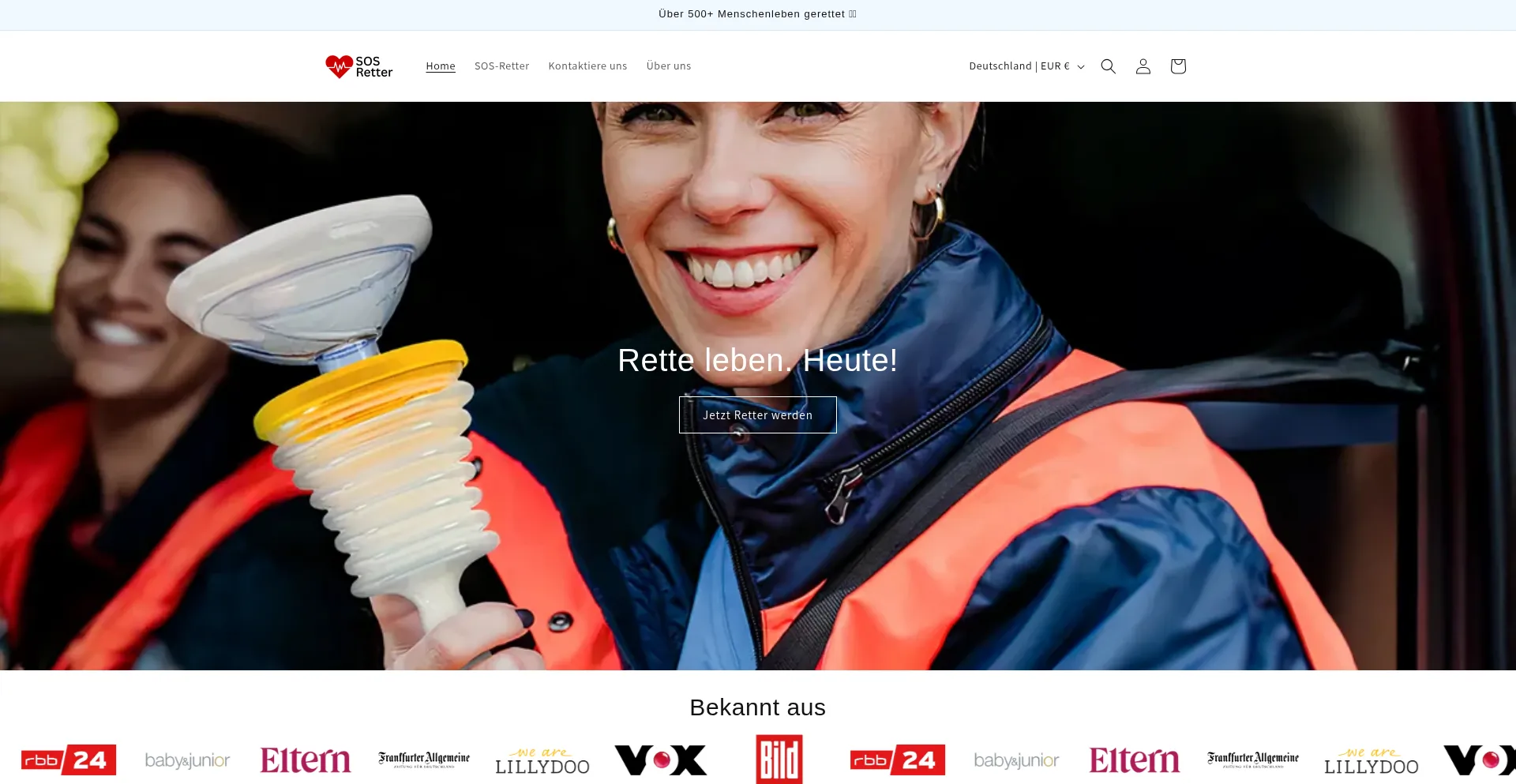 Website screenshot of Sos-retter.de