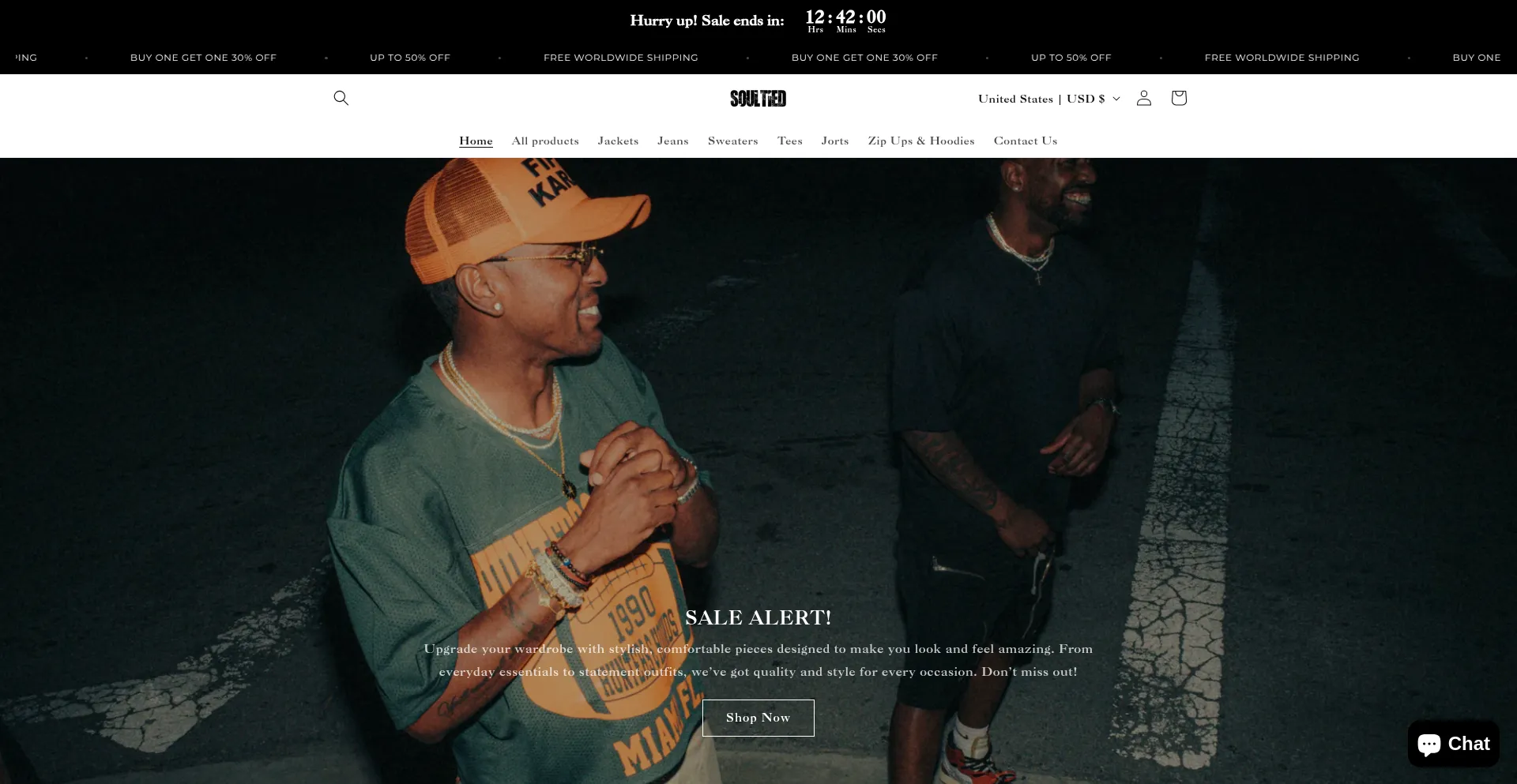 Website screenshot of Soultied.store