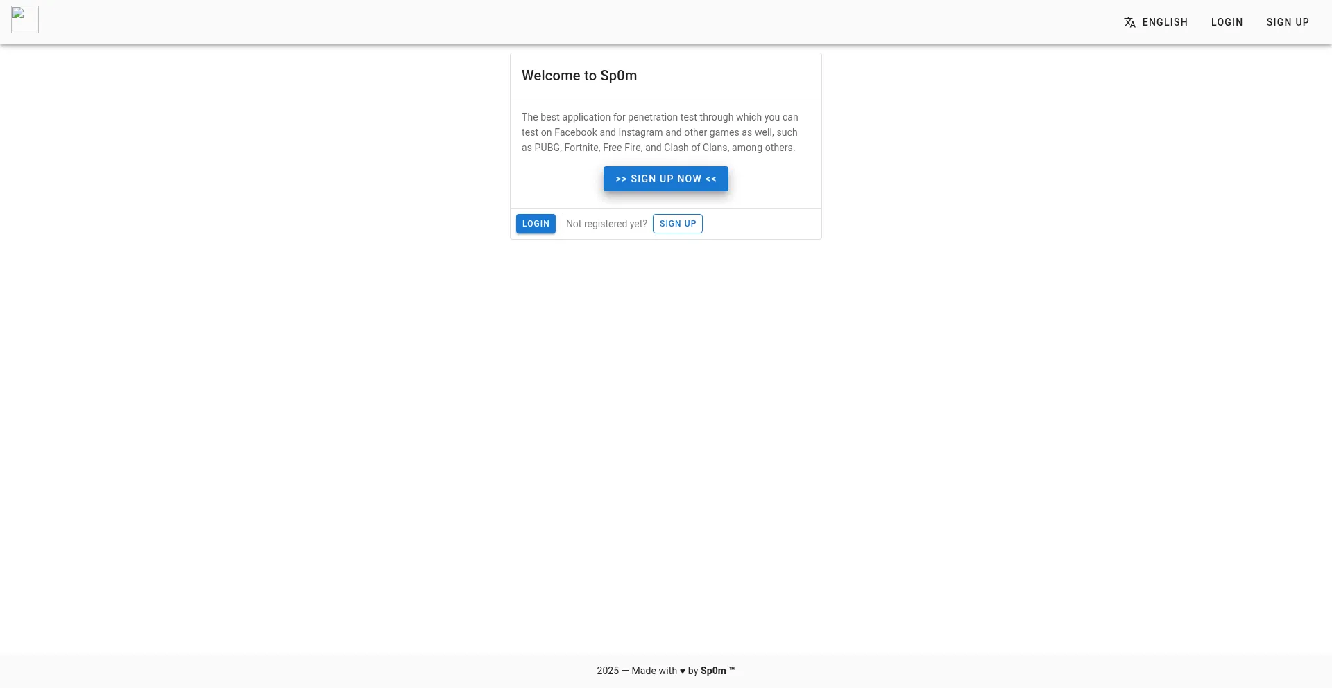 Website screenshot of Sp0m.co