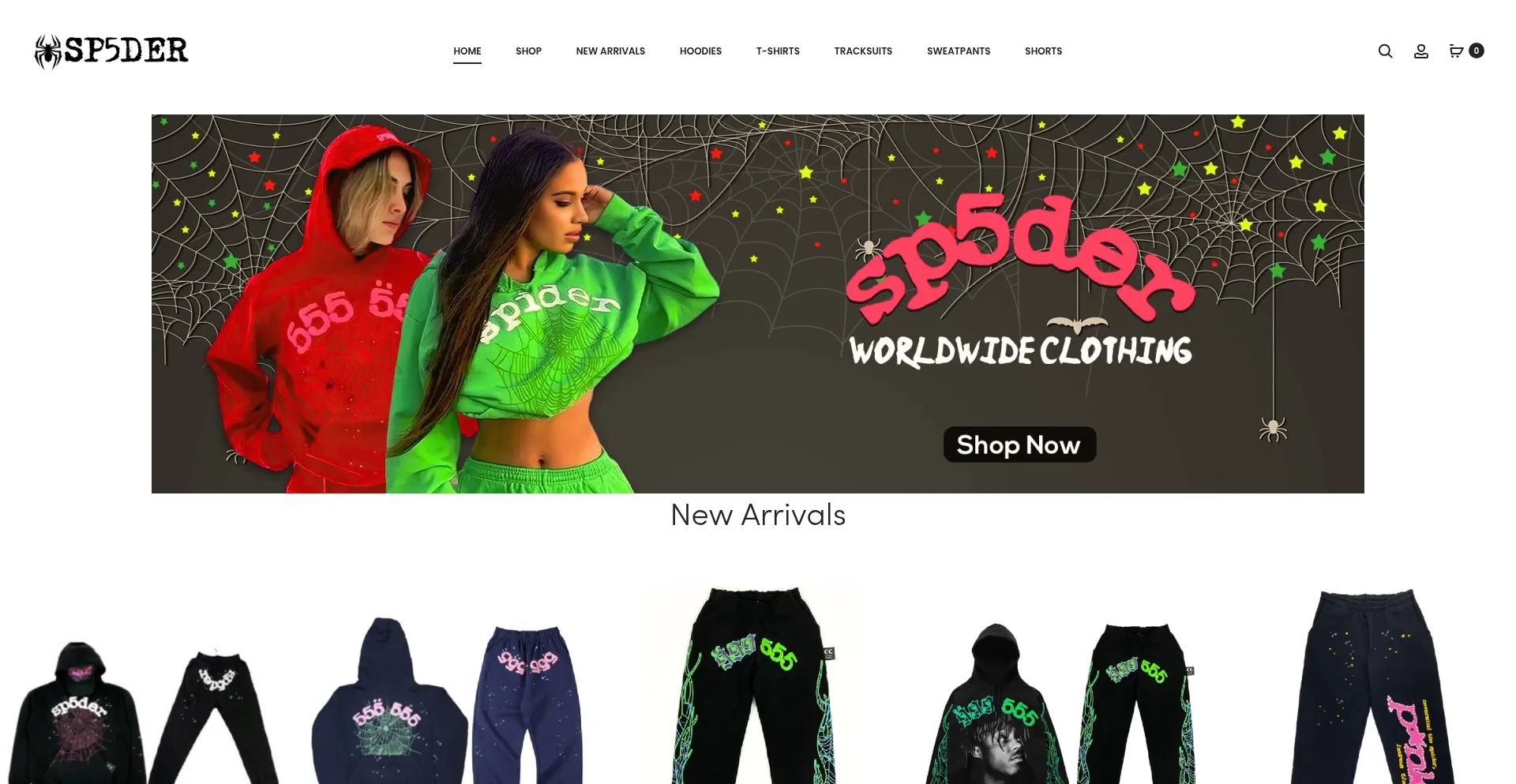 Website screenshot of Sp5derofficial.com