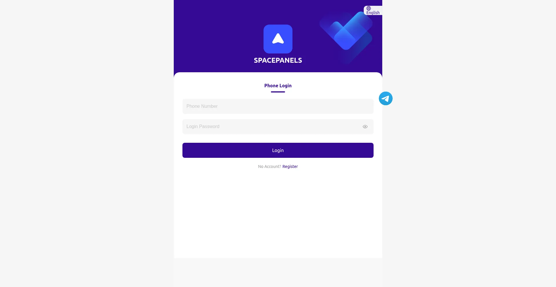Website screenshot of Spacepanels.vip