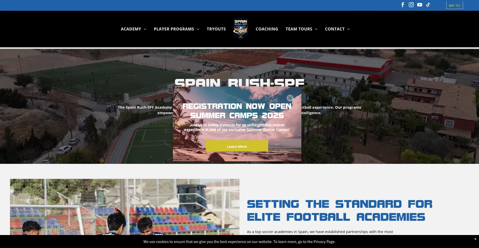 Website screenshot of Spainrush.com